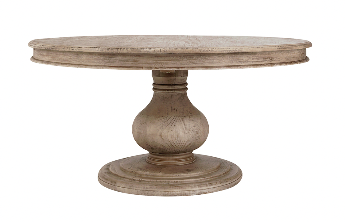 60" ROUND DINING TABLE DISTRESSED BROWN