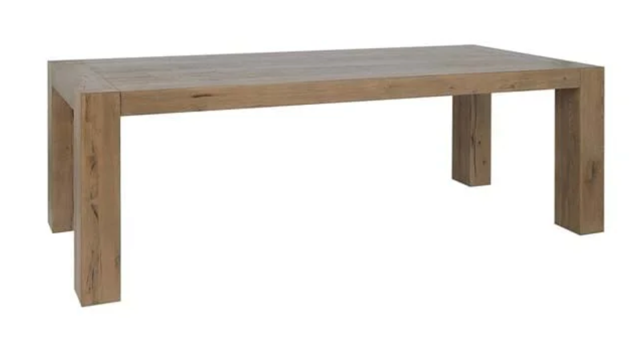 Parsons 89" Dining Table - Whitewashed Reclaimed Oak